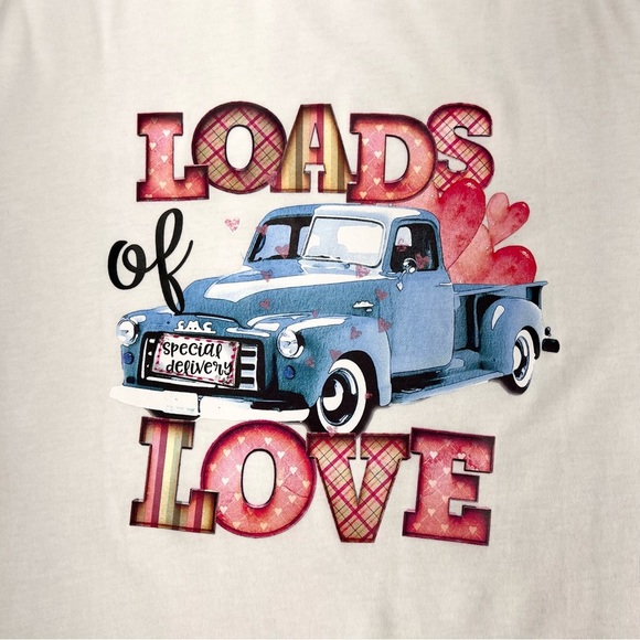 Loads of Love Truck Shirt – Valentine’s Day Graphic Tee for Women - Picture 4 of 6